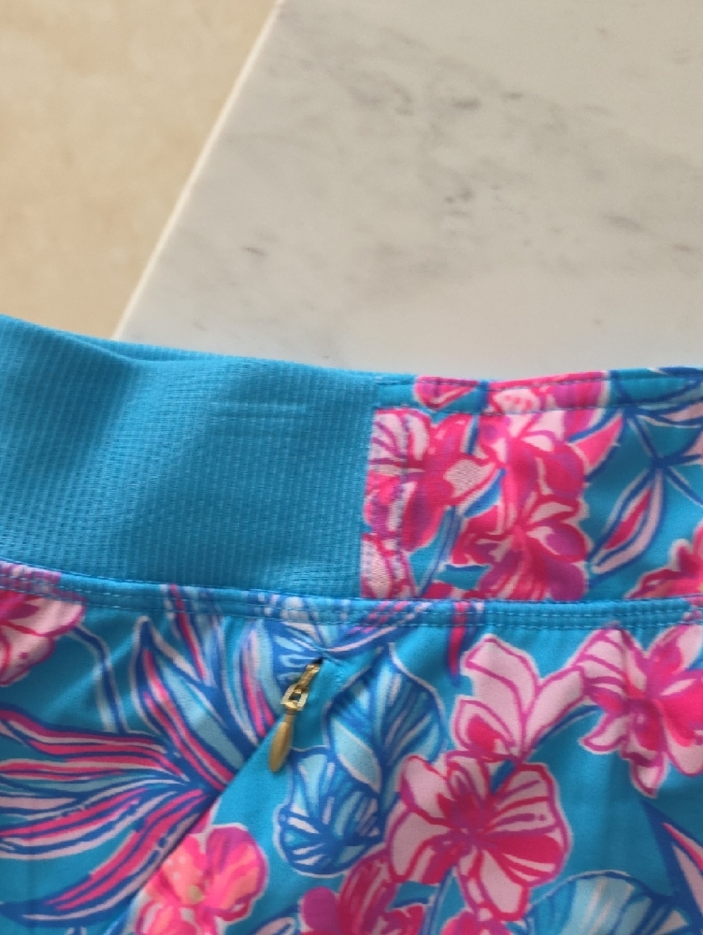Lilly Pulitzer Aqua Floral Ruffle Skort - Picture 4 of 9